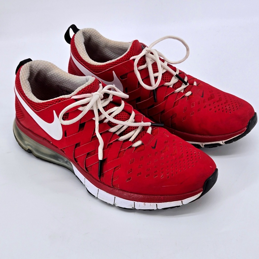 Nike Fingertrap Max Red White Mens Size 12 Cross Training Shoes 644672-610